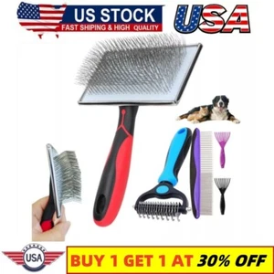 Extra Long Pin Slicker Brush for Dogs Large Size Remove Loose Fur and Tangles - Picture 1 of 8