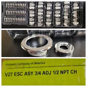 Victaulic V27 3/4" Fire Sprinkler Covers Escutcheons Chrome FireLock Case of 50 - Picture 1 of 6