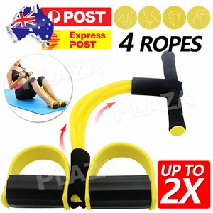 2x Multi-Function Exercise Tension Rope Foot Pedal Resistance Fitness Pull Bands - Picture 1 of 11