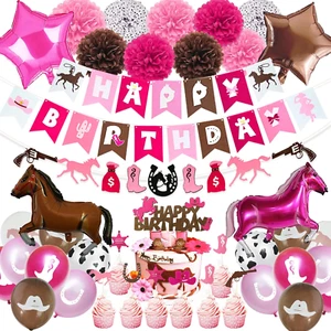Western Cowgirl Pink Birthday Party Decoration, Retro Rodeo Party Supplies for G - Picture 1 of 13
