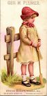 Geo H Plumer Dress Goods Silks NEWBURYPORT CT Young Girl Victorian Trade Card