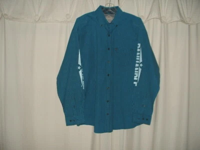 Camisa para hombre Panhandle Tuf Cooper Performance Logo azul y negra grande Foto 1 de 4