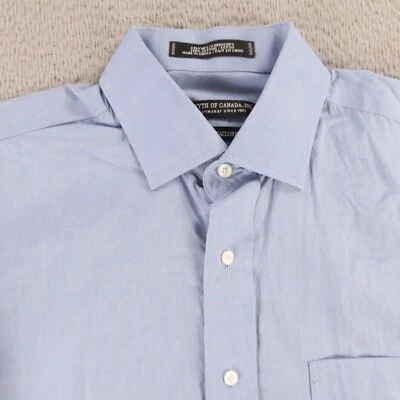 Camisa Forsyth of Canada Para Hombre M 15.5 32/33 Azul 100% Algodón 2 Capas Años 80 Foto 1 de 4
