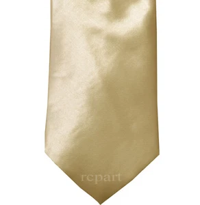 Nueva corbata de poliéster para hombre cuello acabado brillante arena beige solo boda formal - Imagen 1 de 2
