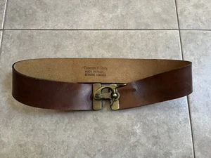 Cintura CRÉATION ST ROCH MADE IN FRANCE PELLE vintage western cowboy fibbia ottone - Foto 1 di 10