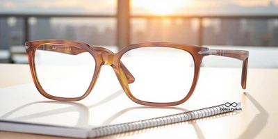 Lente de demostración transparente PERSOL PO3298V 96 Terra Di Siena 54 mm para hombre Foto 1 de 2