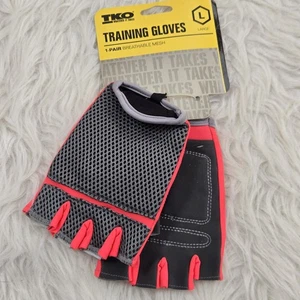 Guantes de Entrenamiento de Malla Transpirable TKO Grandes Gris y Rosa Cierre Ajustable  - Imagen 1 de 5