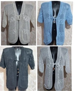 NEW LADIES SUMMER CASUAL KNITTED CROCHET SHORT CARDIGANS SHRUG KNIT CARDIGANS - Picture 1 of 1