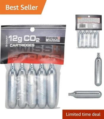 Paquete de 5 cartuchos de CO2 Swiss Arms 12 g para un rendimiento de disparo sin problemas Foto 1 de 4