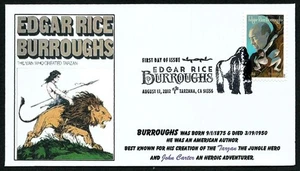 USA, SCOTT # 4702, NBG FDC COVER 2012 EDGAR RICE BURROUGHS, TARZAN RIDING A LION - Picture 1 of 2