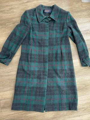 Abrigo largo a cuadros verde largo mediano  Foto 1 de 4