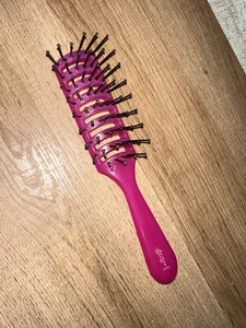 Cartera con cepillo de peinado soplado ventilado rosa Goody vintage tamaño 7,5" puntas de bola - Imagen 1 de 5