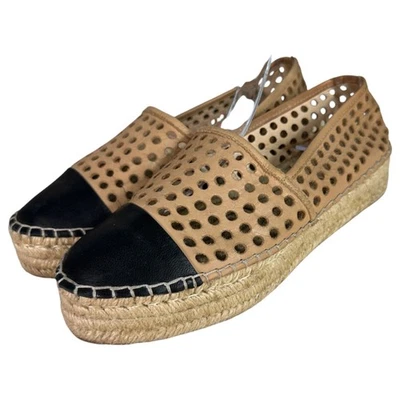 Эспадрильи Loeffler Randall Mara Lasercut кожа плоские коричневые черные размер 7 - Изображение 1 из 4