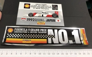 Shell 1992 F1 Sticker HONDA MARLBORO McLAREN World Champions Set of 2 - Picture 1 of 2