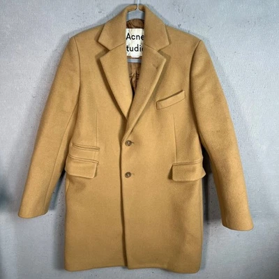 Acne Studios Tan Wool Blend Single-Breasted Coat Size 34 - Image 1 of 4