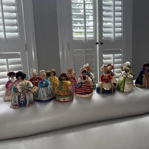 1970s Lot Of 14 Vtg Walco Li'l Missy Beaded Doll Girls Mixed Ast - Picture 1 of 5