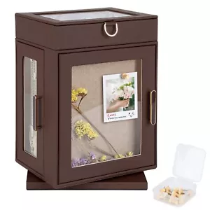 Kendal Brown PU Leather 360° Rotating DIY Jewelry Box with Pinboard & Top Tray - Picture 1 of 7