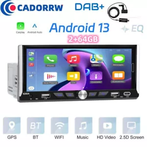 DAB+ 2+64GB 6.9" Android 13 1DIN Autoradio Wireless Apple CarPlay GPS Navi WIFI - Bild 1 von 24