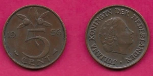 NETHERLANDS KINGDOM 1956 XF REINA JULIANA ORIENTADA A LA DERECHA, DENOMINACIÓN, DIVIDE FECHA - Imagen 1 de 1