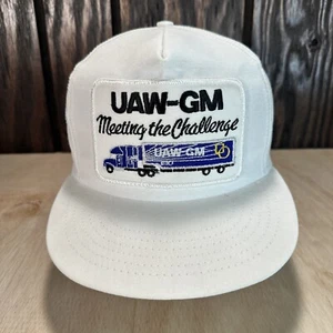 De colección UAW GM Gorra de Camión Sombrero Parche Blanco United Auto Workers Años 80 90 Blanco - Imagen 1 de 13