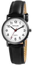 Damen Armbanduhr 30 mm Lederarmband zarte Damenuhr Armband Uhr schwarz ablesbar