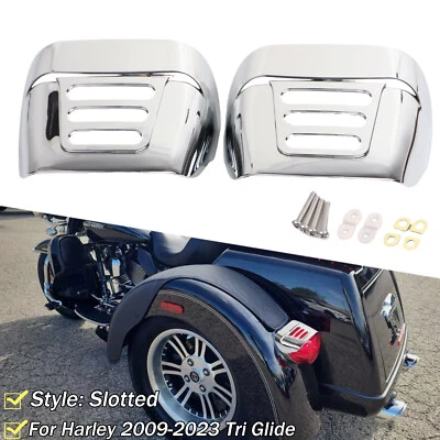 Chrome Rear Tail Light Visor Cover For Harley 09-23 Tri Glide 10-11 Trike FLHXXX - Image 1 of 4