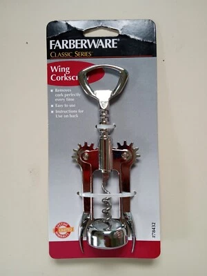 Farberware Silver Wing 6" clásico sacacorchos abridor de botellas de vino. ¡Nuevo! Foto 1 de 4