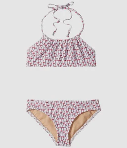 $53 Toobydoo Girl's Kids White Flamingo Print Two Piece Set Swimwear Size 1-2 - Picture 1 of 1