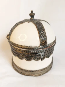 Decorative Moroccan Ceramic & Metal Wear Trinket Pot - Picture 1 of 11