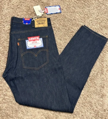 ROPA VINTAGE LEVI'S LVC 606 JEAN DELGADO HECHO EN EE. UU. RÍGIDO 38X34 NUEVO CON ETIQUETAS 30605-0030 J2 Foto 1 de 4