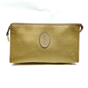 Yves Saint Laurent Clutch Bag  Olive Leather 2126165