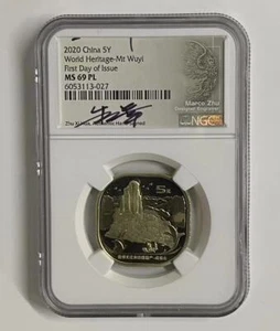 NGC MS69PL (Signed) China 2020 World Heritage Commemorative Coin - Mt Wuyi 武夷山 - Picture 1 of 2