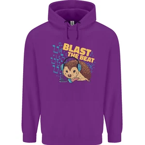 A DJ Hedgehog Headphones Pop Music Childrens Kids Hoodie - Picture 1 of 88