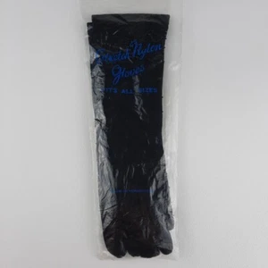 Guantes de nailon elásticos con cuentas para mujer y dama’s para todas las tallas negros vintage - Imagen 1 de 8