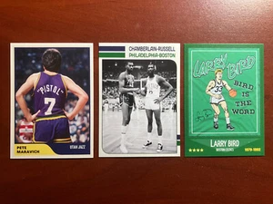 Larry Bird Pete Maravich Bill Russell Wilt Chamberlain Basketball Cards - Picture 1 of 5