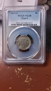 1913 S Type 2 Buffalo Nickel 5C PCGS VG10                                   5165 - Picture 1 of 4