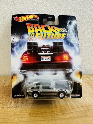 NEW Hot Wheels 2019 Premium Back to the Future Time Machine Delorean Card Damage - Image 1 of 4