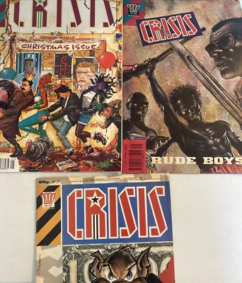 CRISIS. 2000 AD PRESENT'S NUMBER'S 7, 26 & 54. (3 MAGAZINE LOT). MATURE READERS. - Image 1 of 4