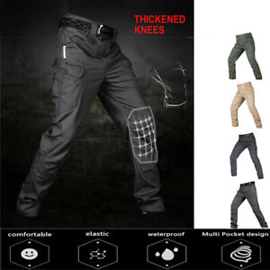 Tactical Cargo Pants Mens Work Pants Combat Outdoor Waterproof Hiking Trousers