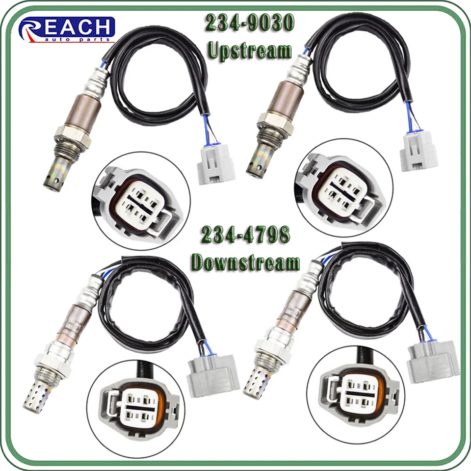 Sensor de oxígeno O2 aguas arriba + aguas abajo 4 piezas para Jaguar XJ8 XJR 2004 2005 4,2 L V8 Foto 1 de 4