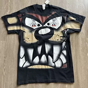 Vintage 1997 Tazmanian Devil AOP Shirt Herren schwarz Looney Tunes Medium neu mit Etikett - Bild 1 von 9