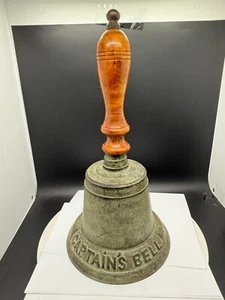 Campana de Capitán de Colección 15" Latón Verde Portátil Náutico Marítimo Barco Fuerte Bonito - Imagen 1 de 6