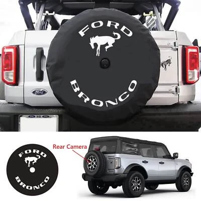 For New Ford Bronco Spare Tire Cover with Camera Hole,Back Wheel Cover Protector - Image 1 of 4