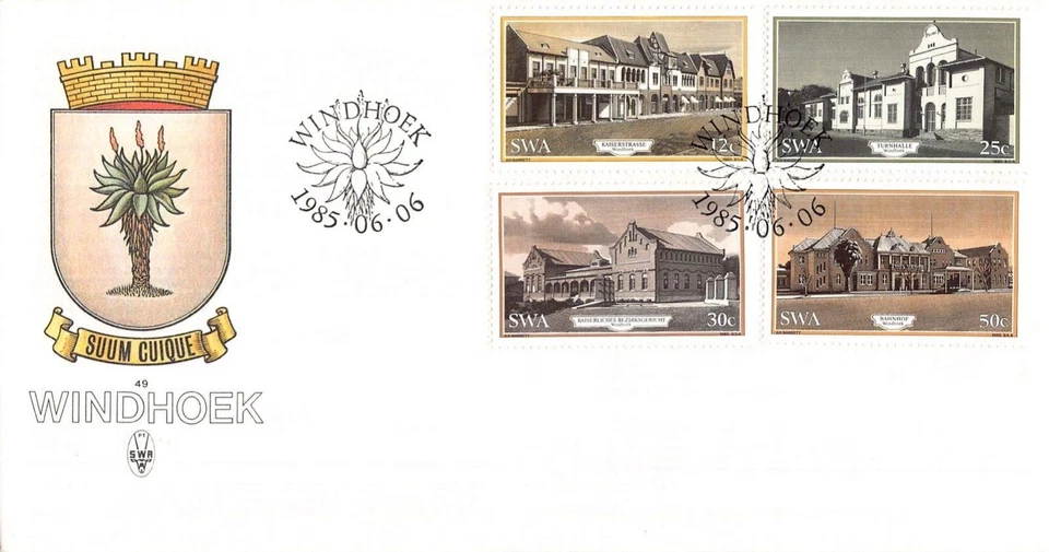 G010 Namibia SWA 1985 Windhoek FDC - Image 1 of 1