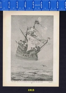 Henry Grace à Dieu, Gran Harry, Enrique VIII Flagship - Ilustración infantil de 1915 - Imagen 1 de 1