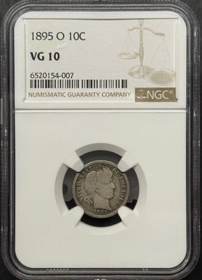 1895-O Barber Dime, VG10 NGC, (11984) - Image 1 of 3