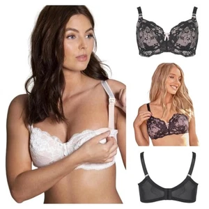 Pour Moi Amour Nursing Bra 18601 Pretty Wire-free Feminine Lace Maternity Bras - Picture 1 of 10