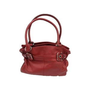 Tignanello Brick Red Pebbled Leather Handbag Shoulder Bag Satchel Hobo Purse - Picture 1 of 13