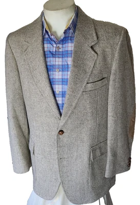 Pendleton USA Men's 44L Beige Tweed Blazer with Elbow Accents MINT! - Image 1 of 4