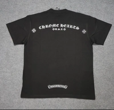 Chrome Hearts Tee Black With Small Logo %100 Cotton Made  1 to 1 - Image 1 of 4